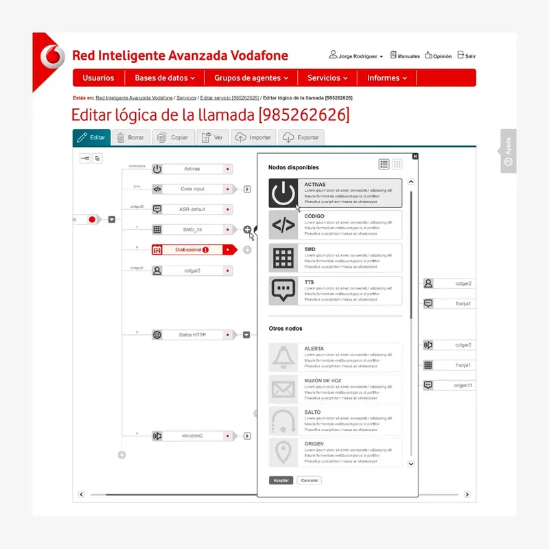 Vodafone · product UI